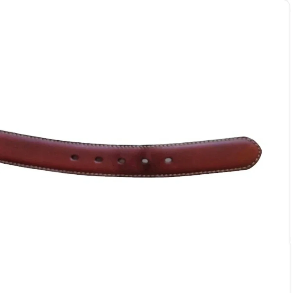 Mens Fossil Brown Leather Belt Gorpcore Grunge 90s 80s Work Quality Classic